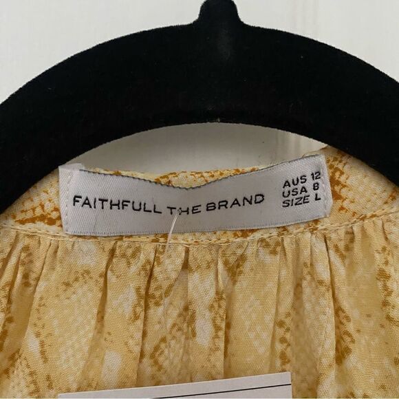 Faithfull the Brand Y2K Boho Chic Snake Print Top Sz 8 - Picture 5 of 6